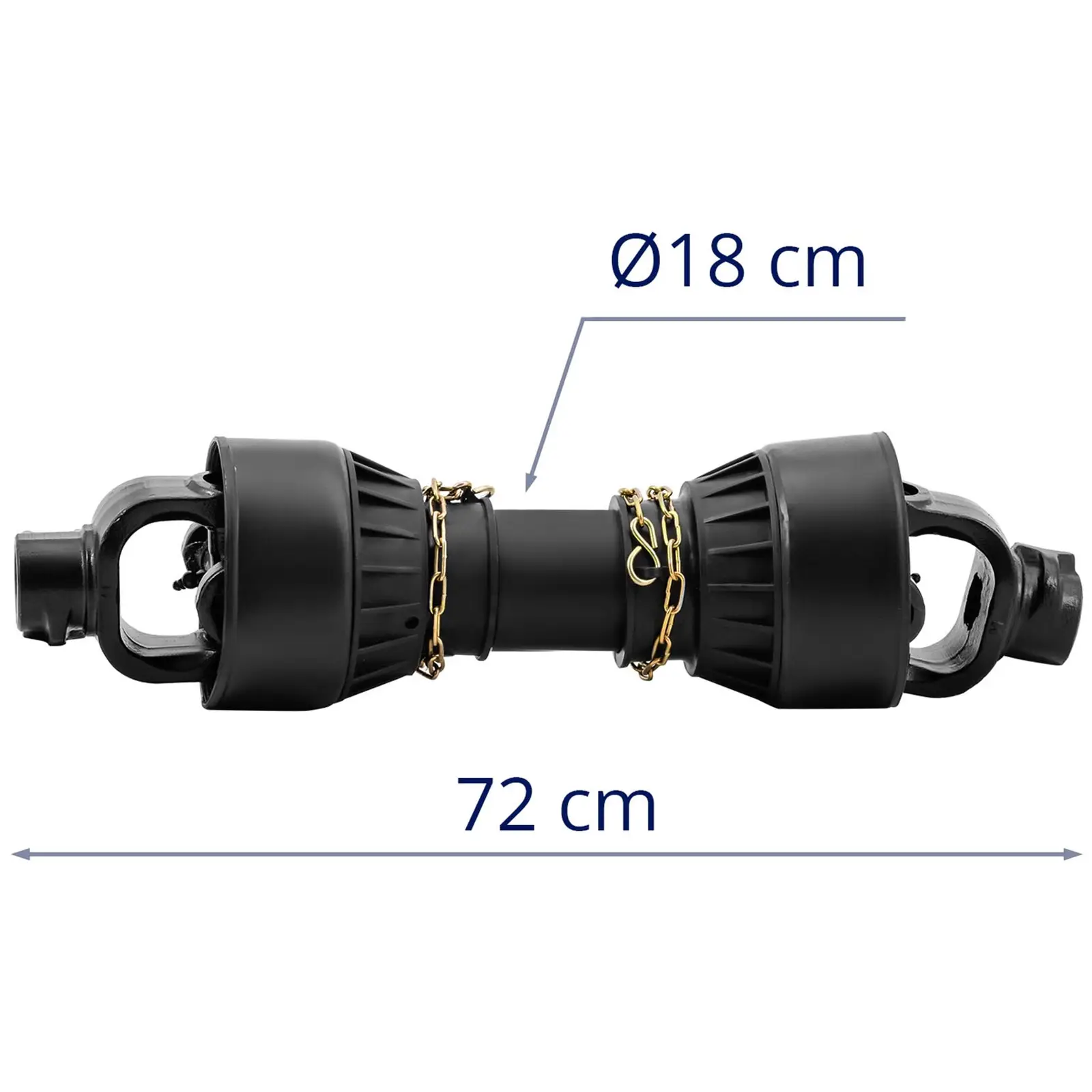 Arbre de transmission avec compensation de longueur - 62 - 72 cm - 1 3/8 pouce / 6 cannelures