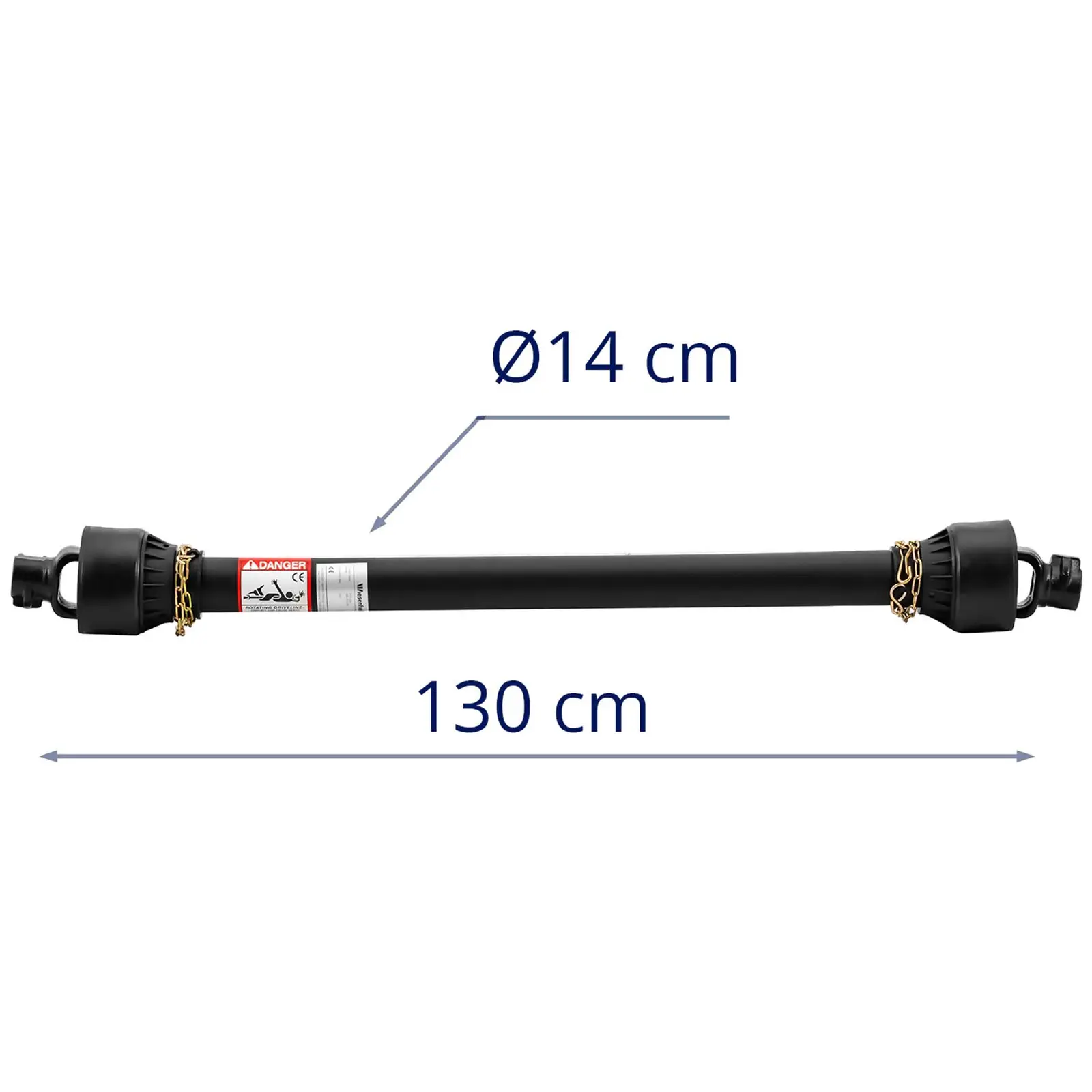 Kloubová hřídel s vyrovnáním délky - 127–194 cm - 1 3/8" / 6 zubů (Strana traktoru: 1 3/8" / 6 zubů)