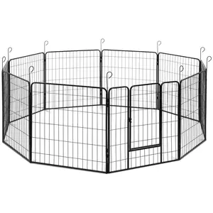 Kutya járóka - ajtóval - 10 moduláris szegmens - beltéri és kültéri használatra