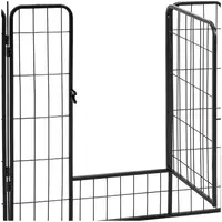 Valphage - Med dörr - 10 staketdelar - För inomhus- och utomhusbruk
