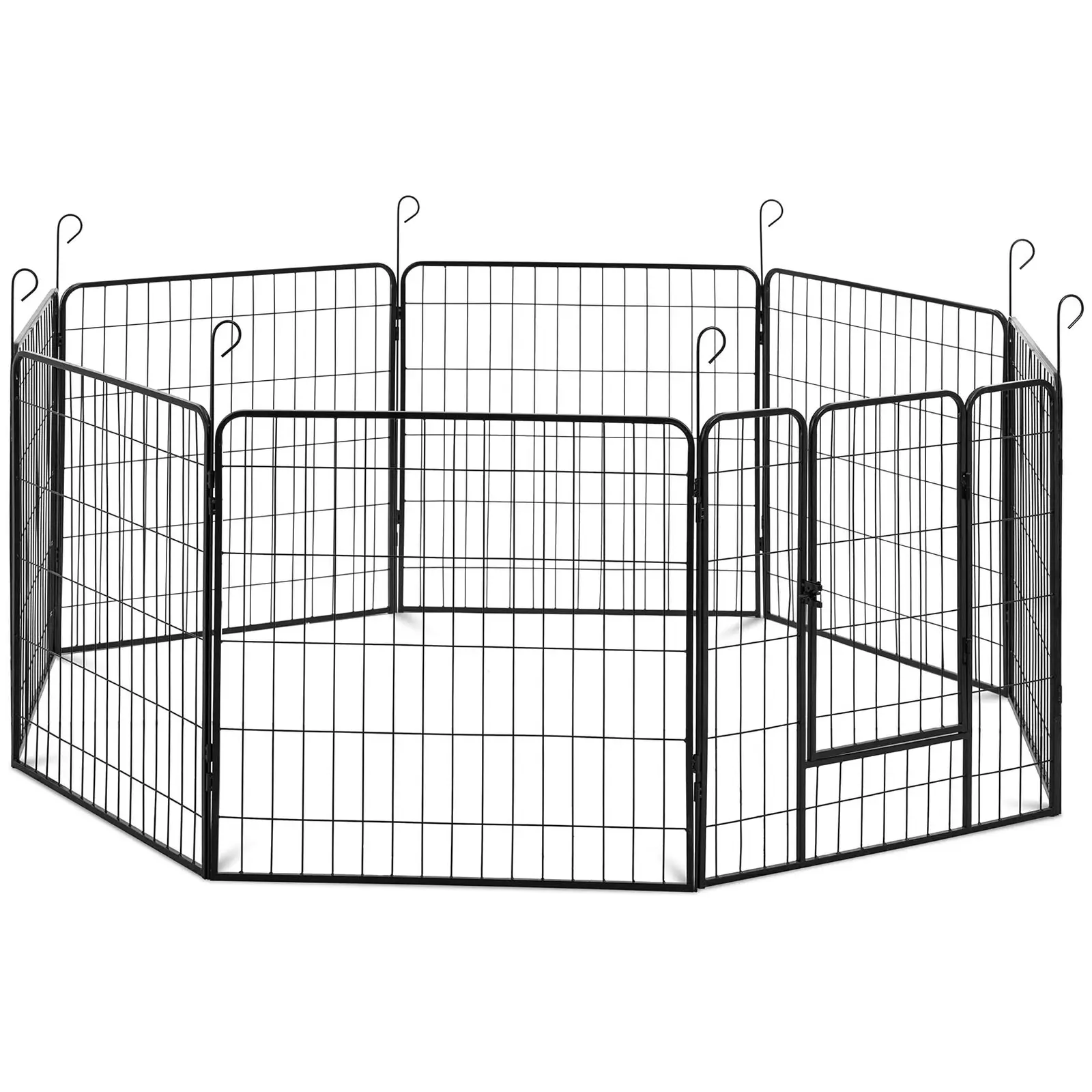 Enclos pour chiots - avec porte - 8 segments modulaires - pour l'intérieur et l'extérieur