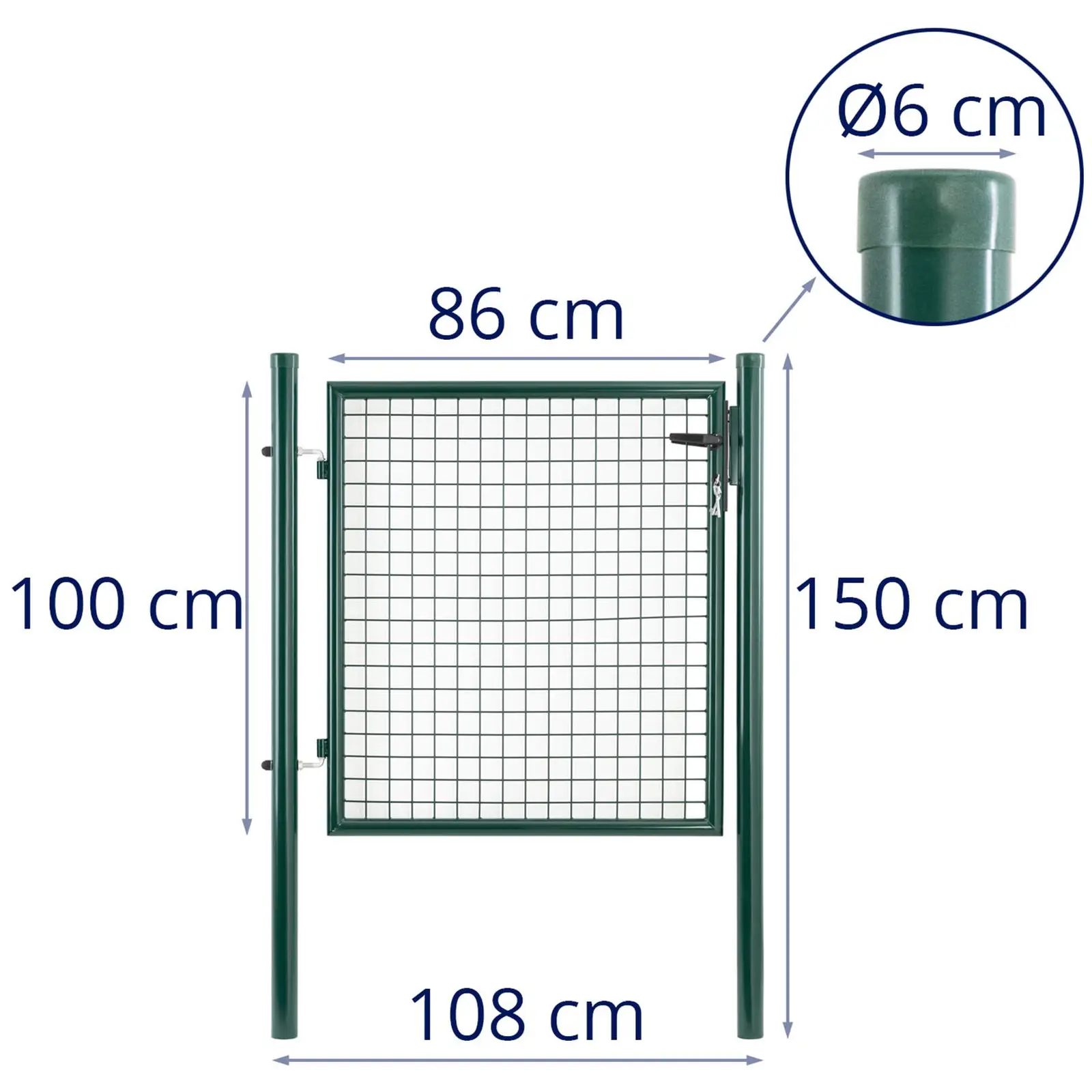 Cancello da giardino - 107.5 x 150 cm - Acciaio verniciato a polvere