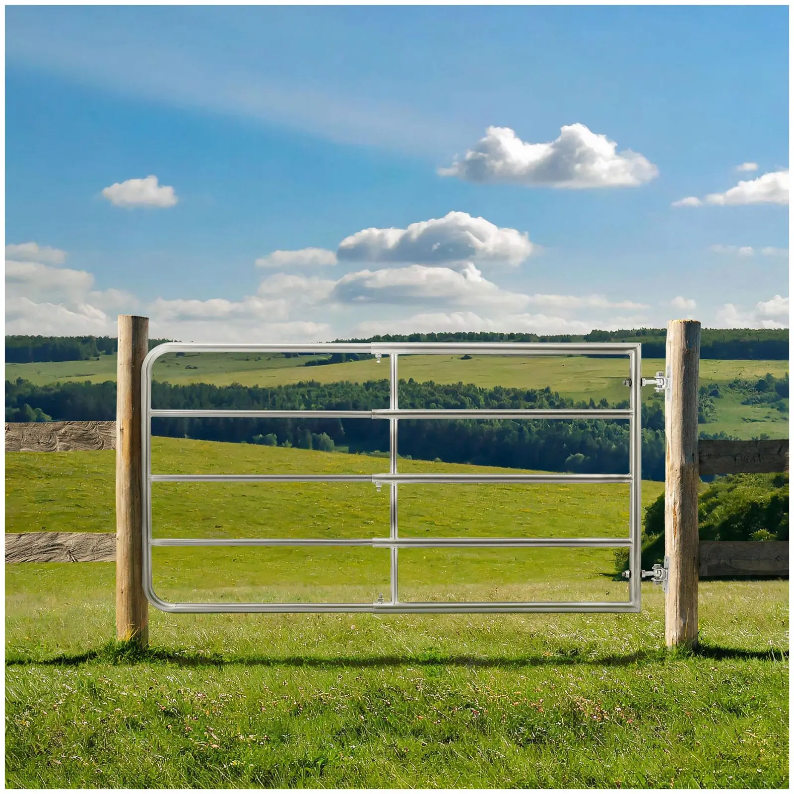 Puerta de valla ajustable - altura: 90 cm - longitud: 1000 - 1700 mm