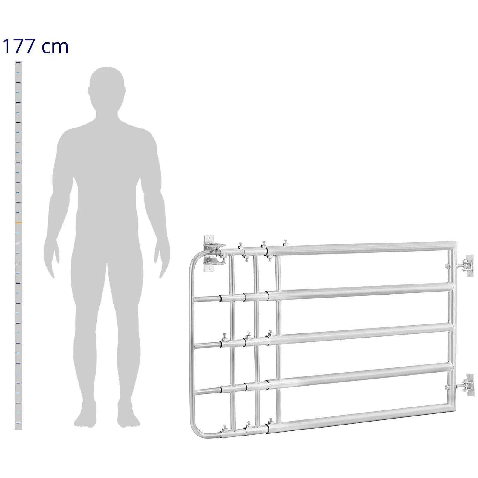 Låge til dyrehegn - justerbar - højde: 91 cm - længde: 1500 - 4000 mm