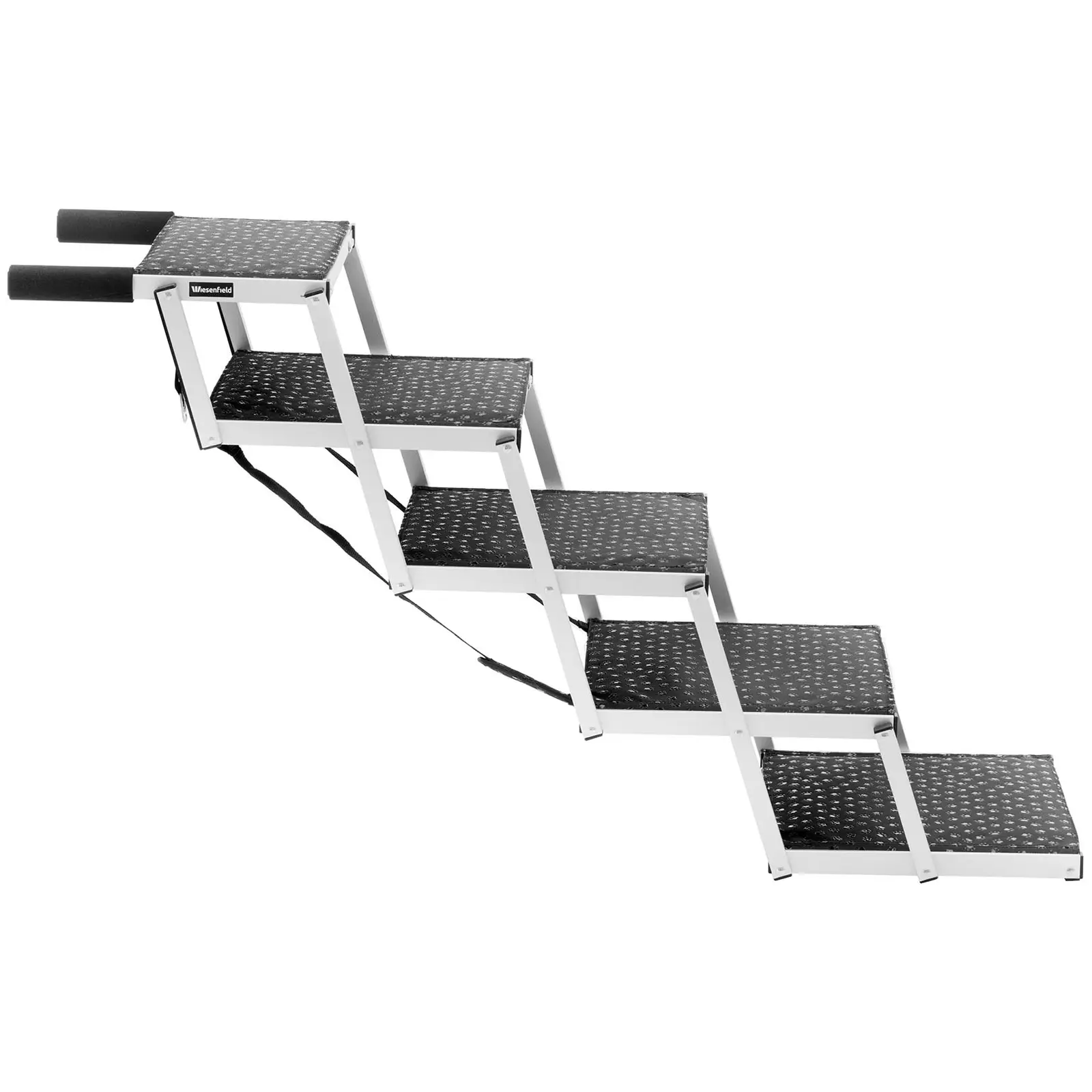 Schody pro psy - výška: 71 cm - 68 kg - 5 schůdků (Barva: Černá)