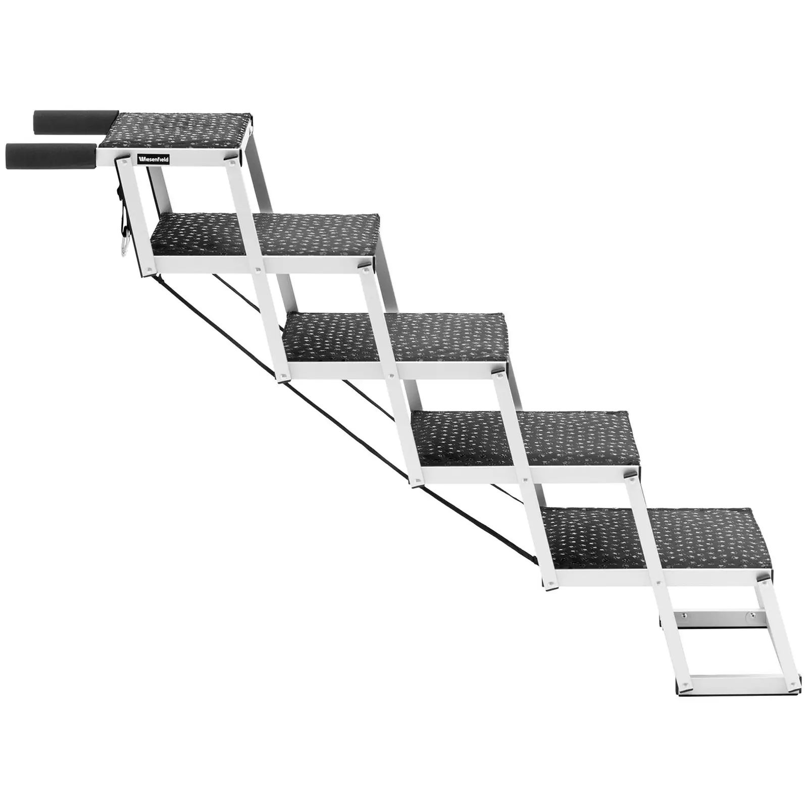 Schody pro psy - výška: 81 cm - 68 kg - 5 schůdků (Barva: Černá)