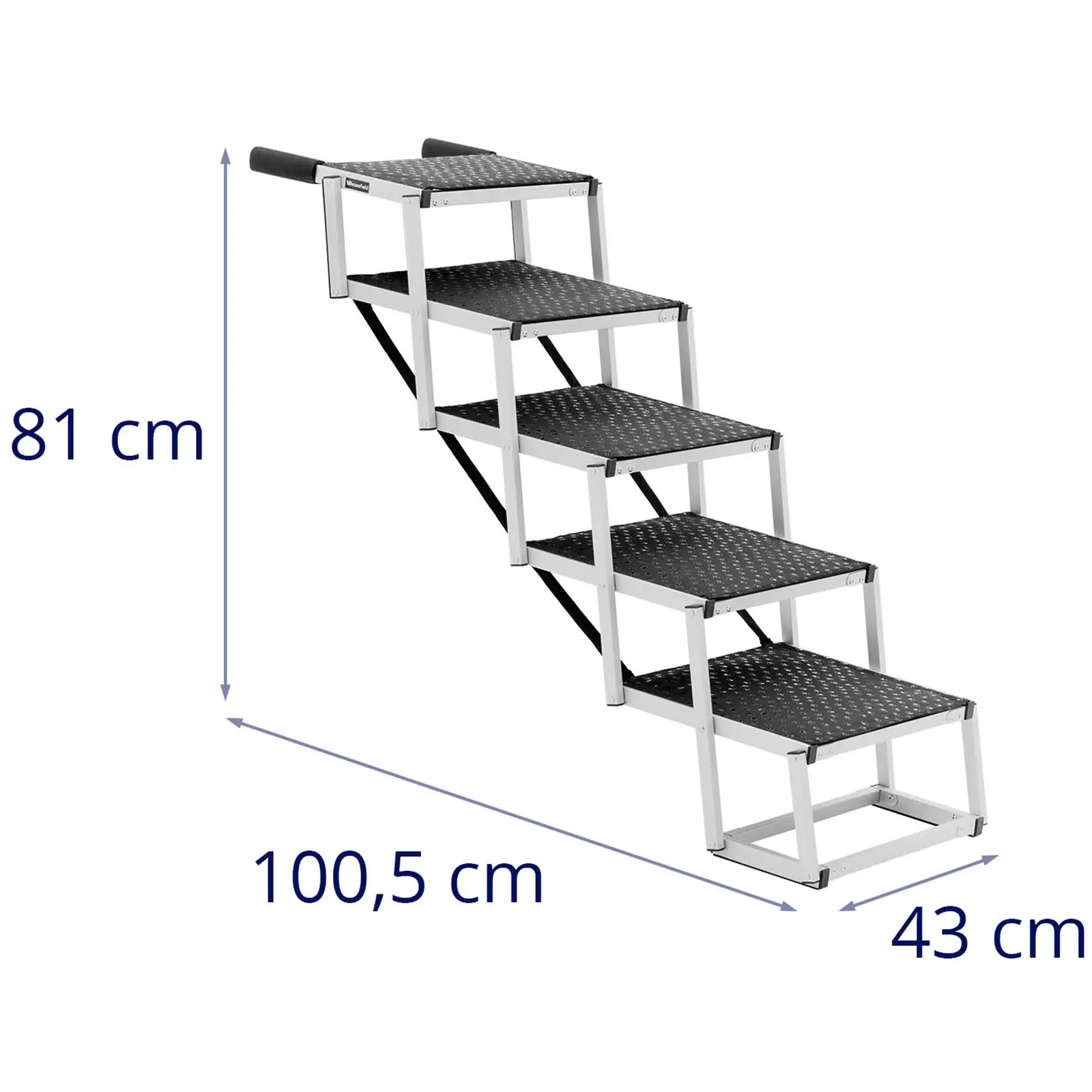 Schody pro psy - výška: 81 cm - 68 kg - 5 schůdků (Počet stupínků: 5)