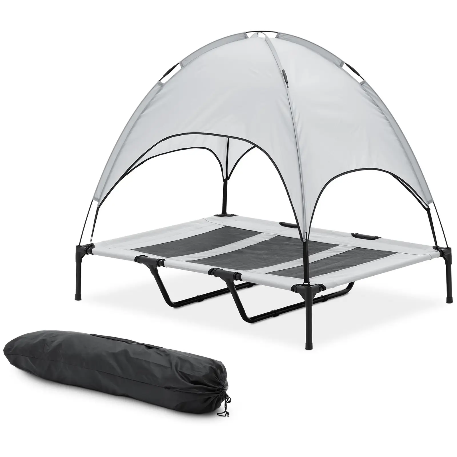 Hundbädd med tak - 122.5 x 91.5 x 109 cm - Grå