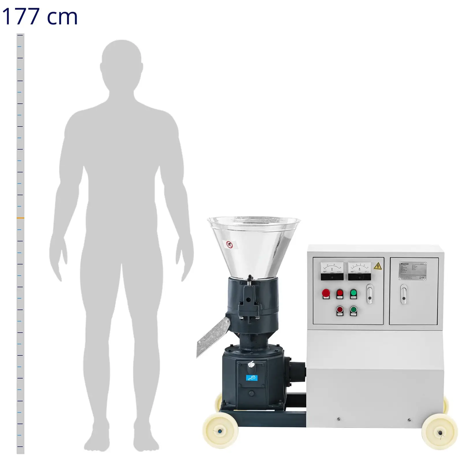 Presse à granulés - 200 - 300 kg/h - 7500 W - Ø 200 mm (Puissance max.: 7.5 kW)