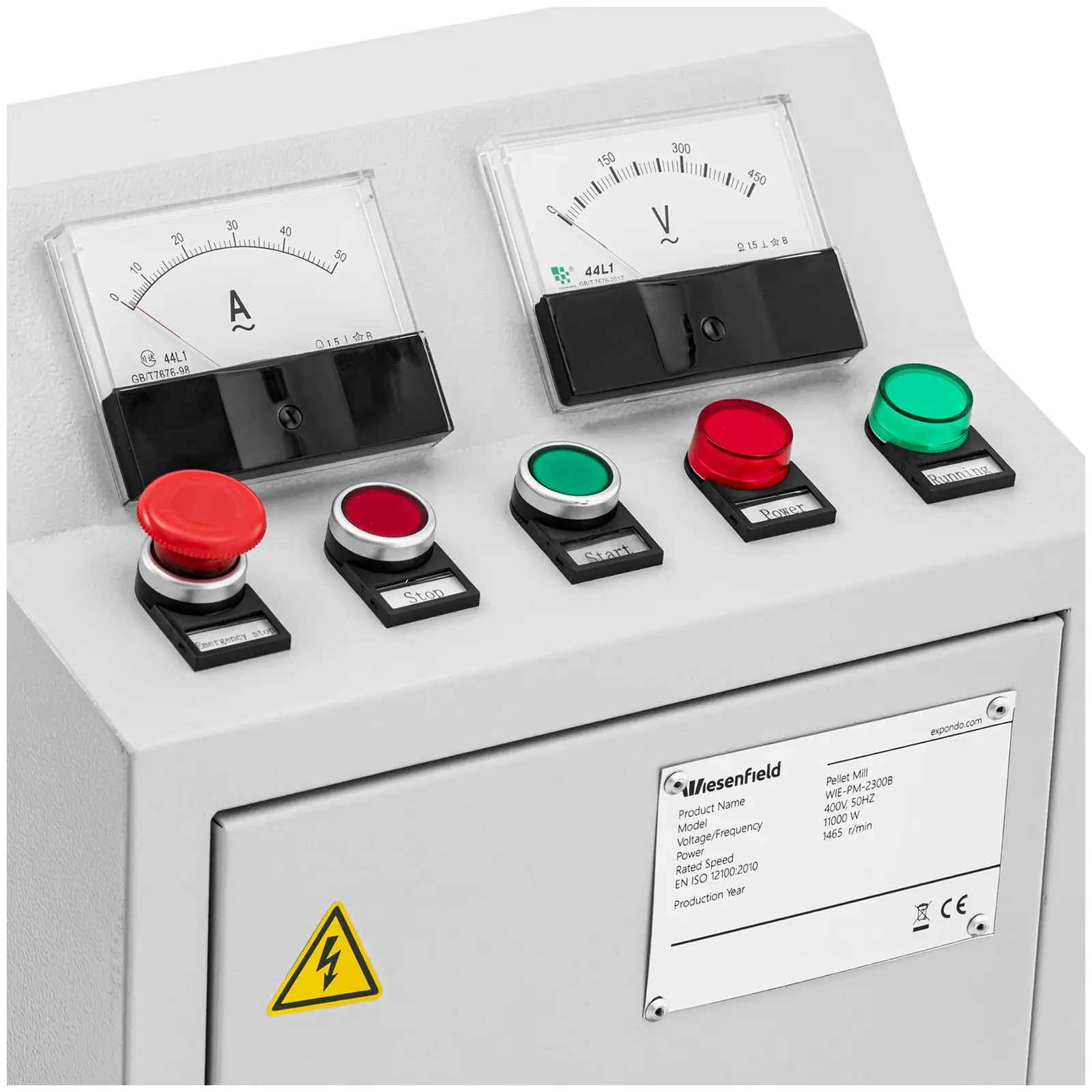 B-zboží Lis na pelety - 300–400 kg/h - 11 000 W - Ø 230 mm (Průměr matrice: 230 mm)
