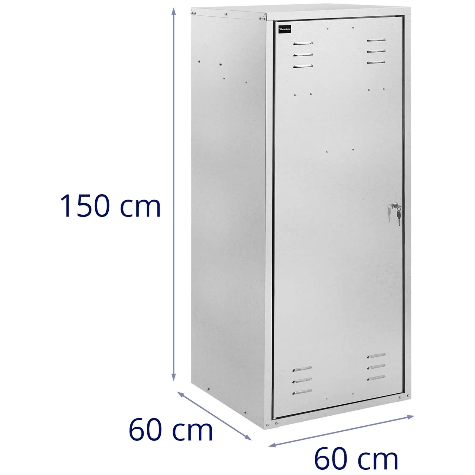 Sattelschrank - 60 x 60 x 150 cm - Stahl (verzinkt)