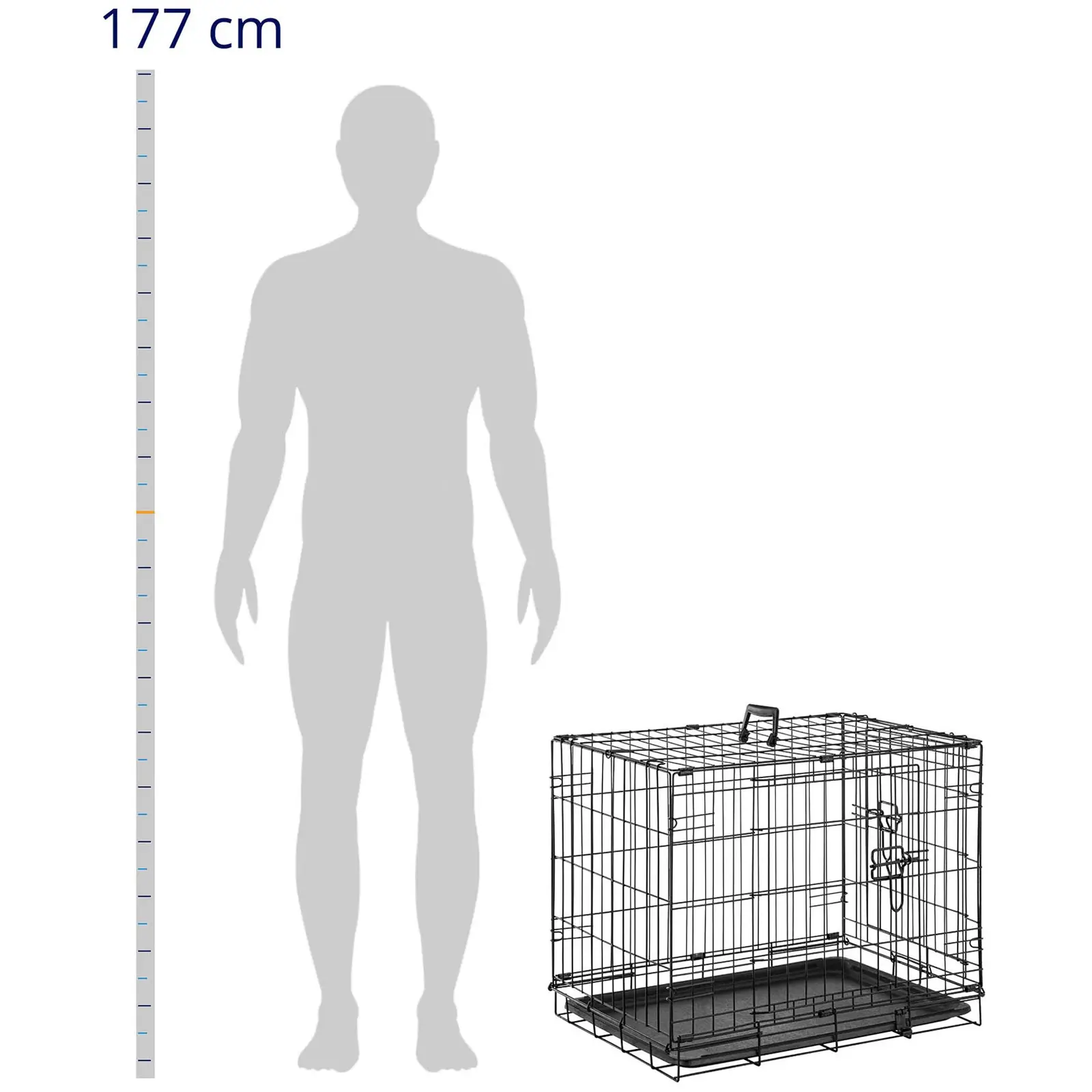 Cage à chien - pliable - 60 x 43 x 49 cm