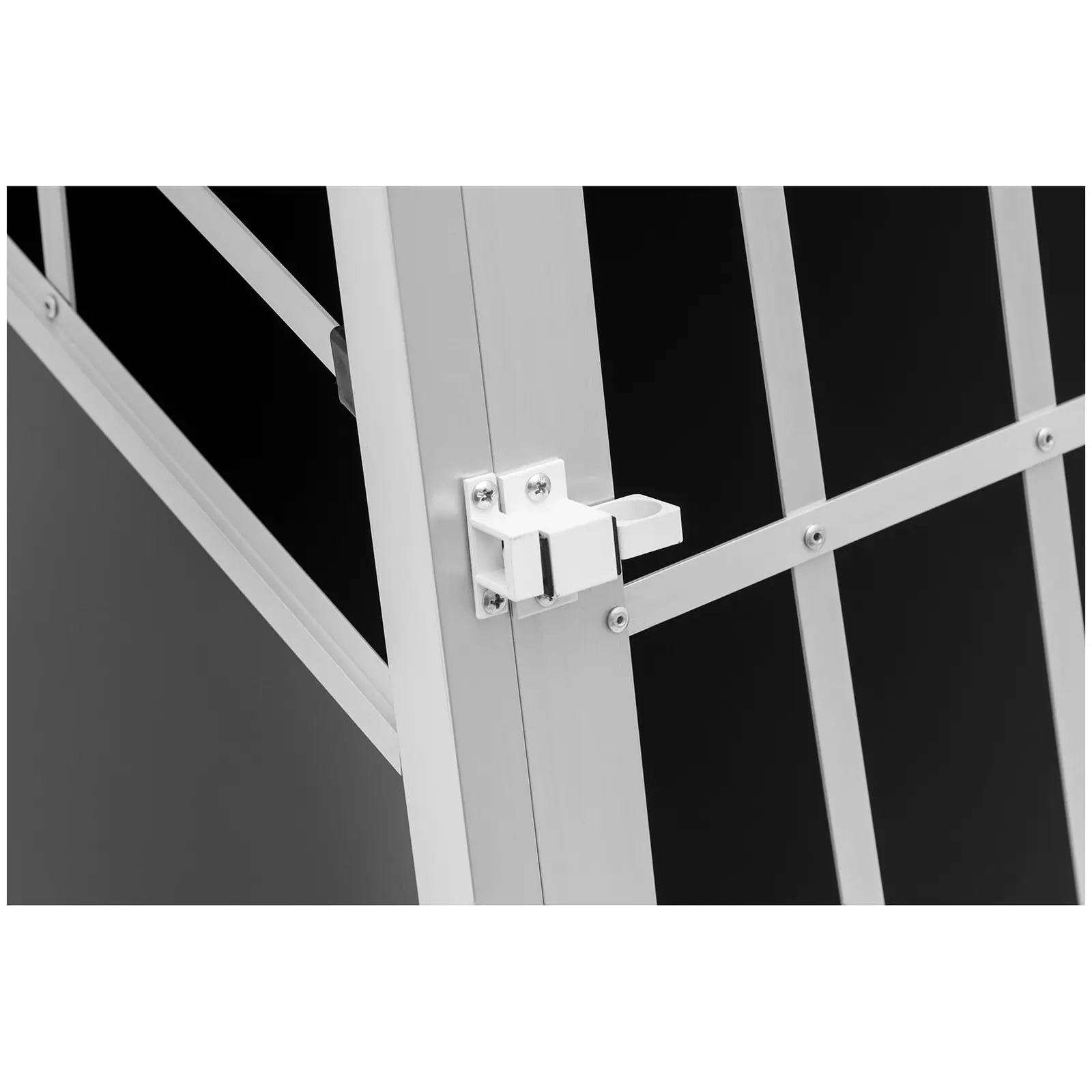 Hundebur - aluminium - trapezformet - 95 x 85 x 70 cm - med skillevæg