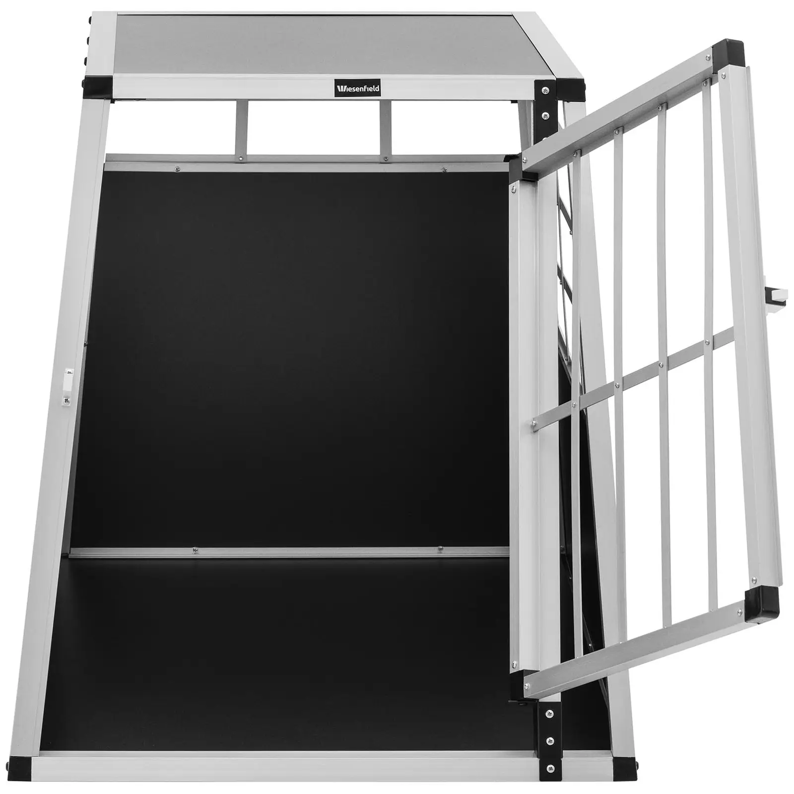 Přepravní box pro psa - hliník - sešikmený tvar - 91 x 65 x 70 cm (Materiál: Hliník)