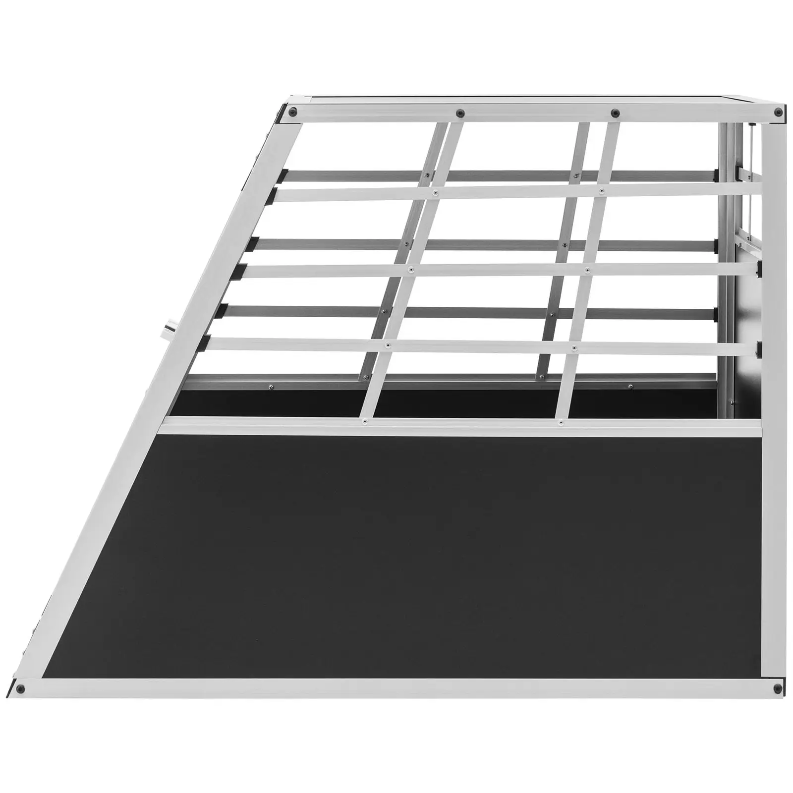 Přepravní box pro psa - hliník - sešikmený tvar - 91 x 65 x 70 cm (Rozměr horní desky [mm]: 530 x 590)