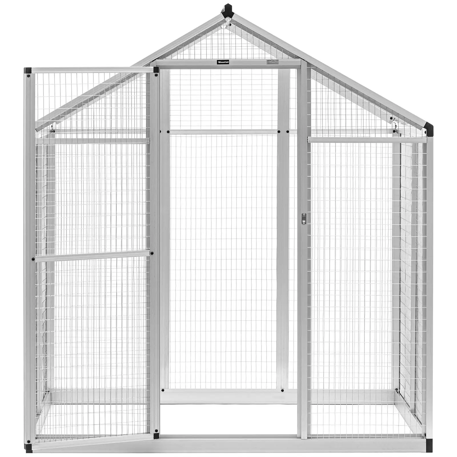 Volière - extérieure - 122 x 178 x 195 cm - aluminium (Dimensions porte [cm]: 160 x 61.3)