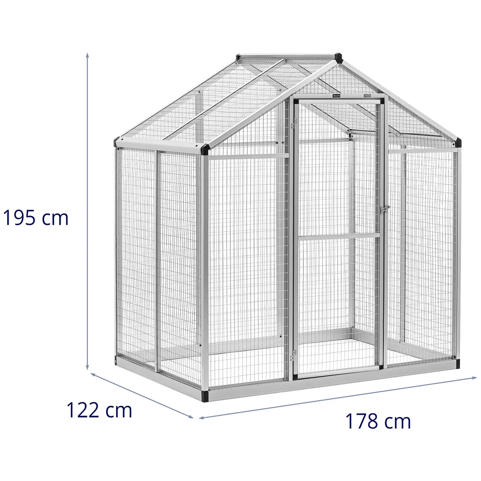 Vonkajšia voliéra – 122 x 178 x 195 cm – hliník