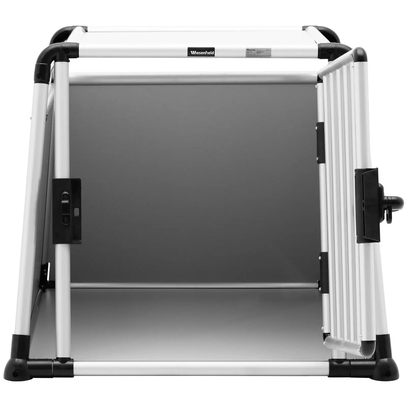 Hundetransportbox - Aluminium - Trapezform - 82 x 75 x 64 cm (Maße Ablage [mm]: 487 x 469)