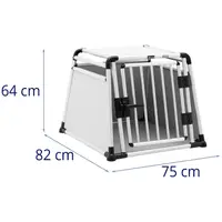 Hundetransportbox - Aluminium - Trapezform - 82 x 75 x 64 cm