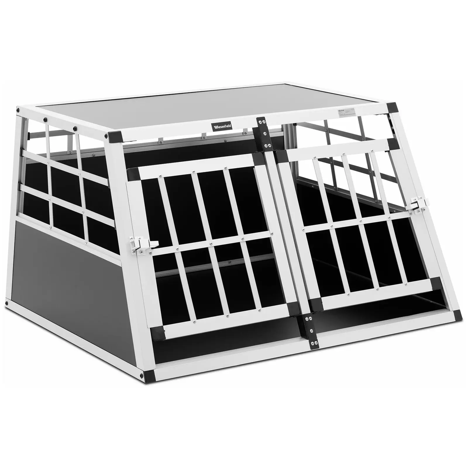 Přepravní box pro psa - hliník - sešikmený tvar - 69 x 90 x 50 cm