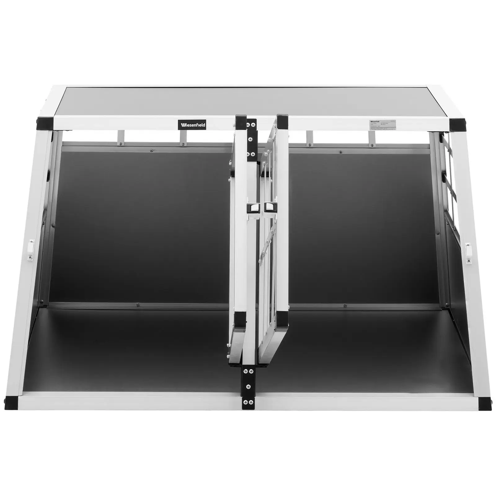 Hundebur - aluminium - trapesformet - 69 x 90 x 50 cm
