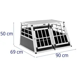 Caisse de transport pour chien - Aluminium - Forme trapèze - 69 x 90 x 50 cm