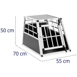 Caisse de transport pour chien - Aluminium - Forme trapèze - 55 x 70 x 50 cm