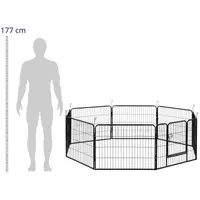 Enclos pour chien - avec porte - 8 segments modulaires - 61 cm de haut