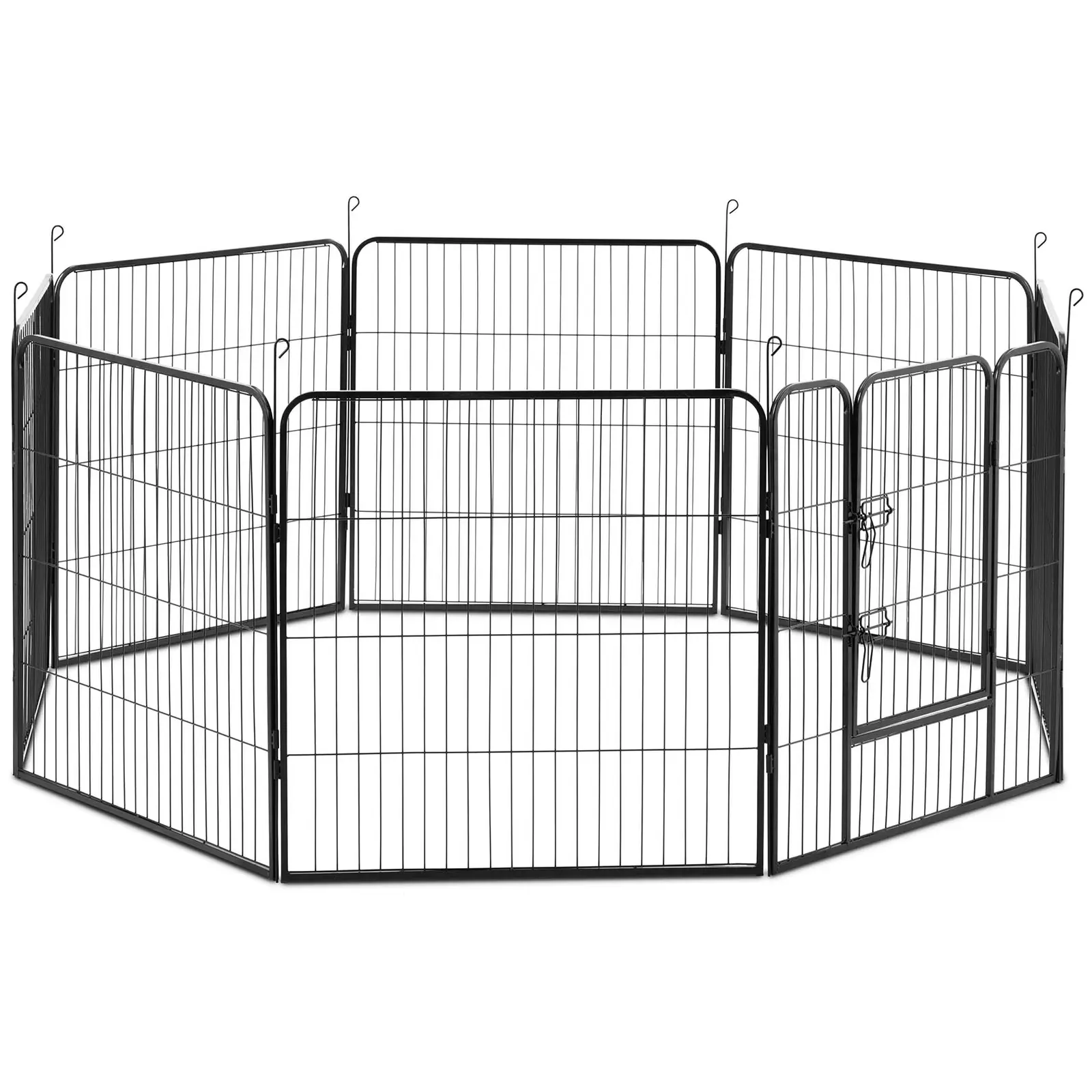 Kojec dla psa - z drzwiami - 8 segmentów modułowych - 81 cm wysokości
