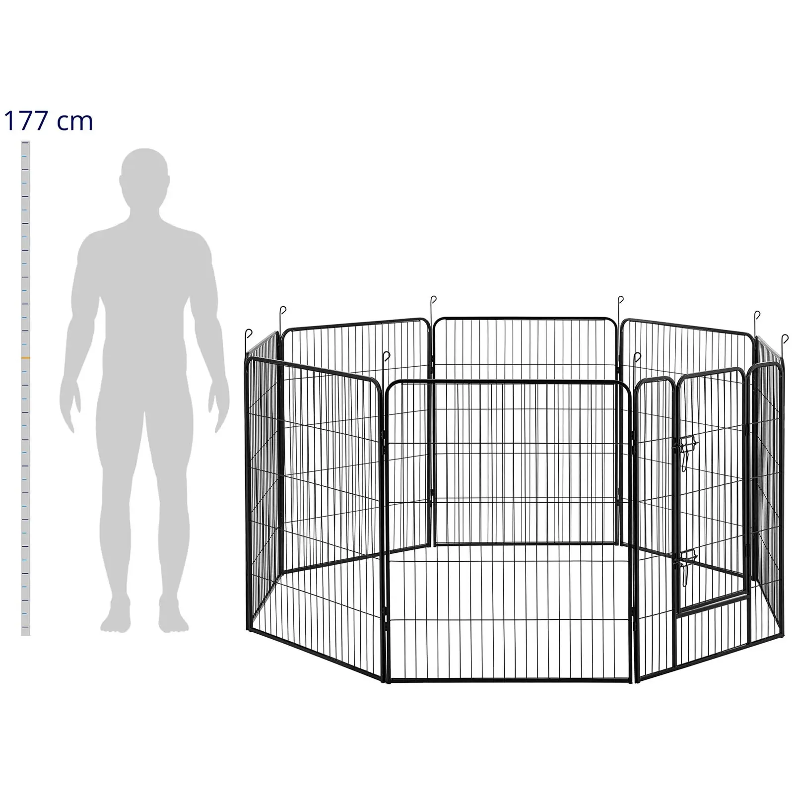 Dog Pen - with door - 8 modular segments - 100 cm height