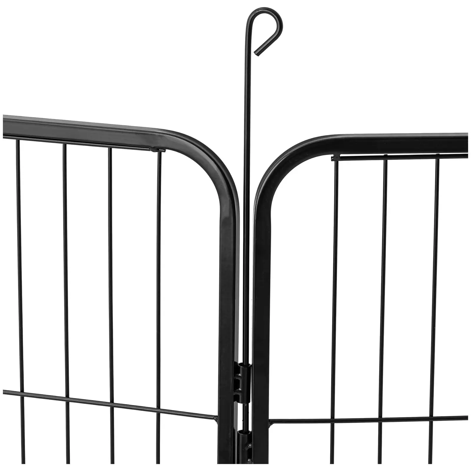 Ohrádka pro štěňata - s dvířky - 8 modulárních segmentů - výška 100 cm (Barva: Černá)