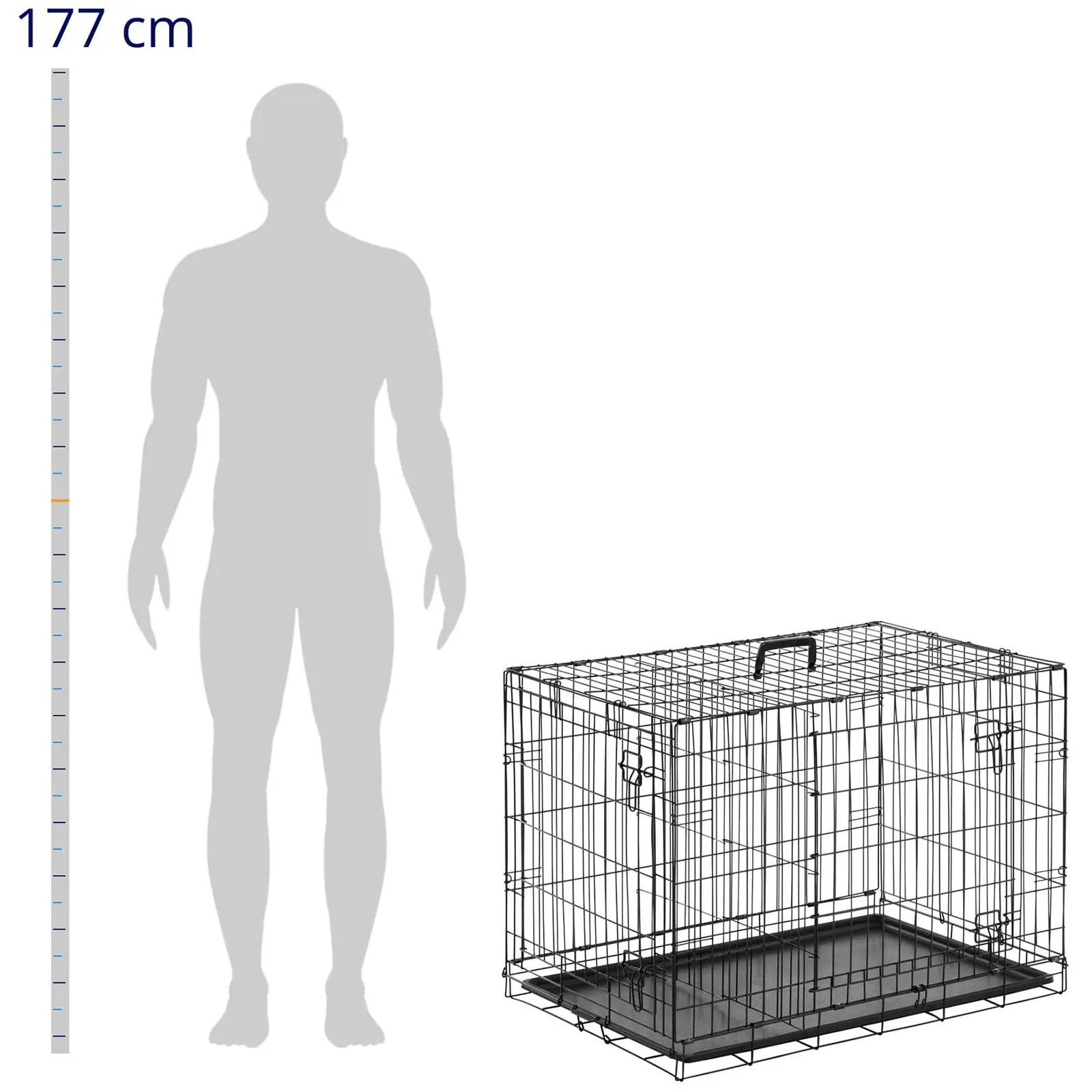 Přepravní box pro psa - 92 x 60 x 66 cm - železo