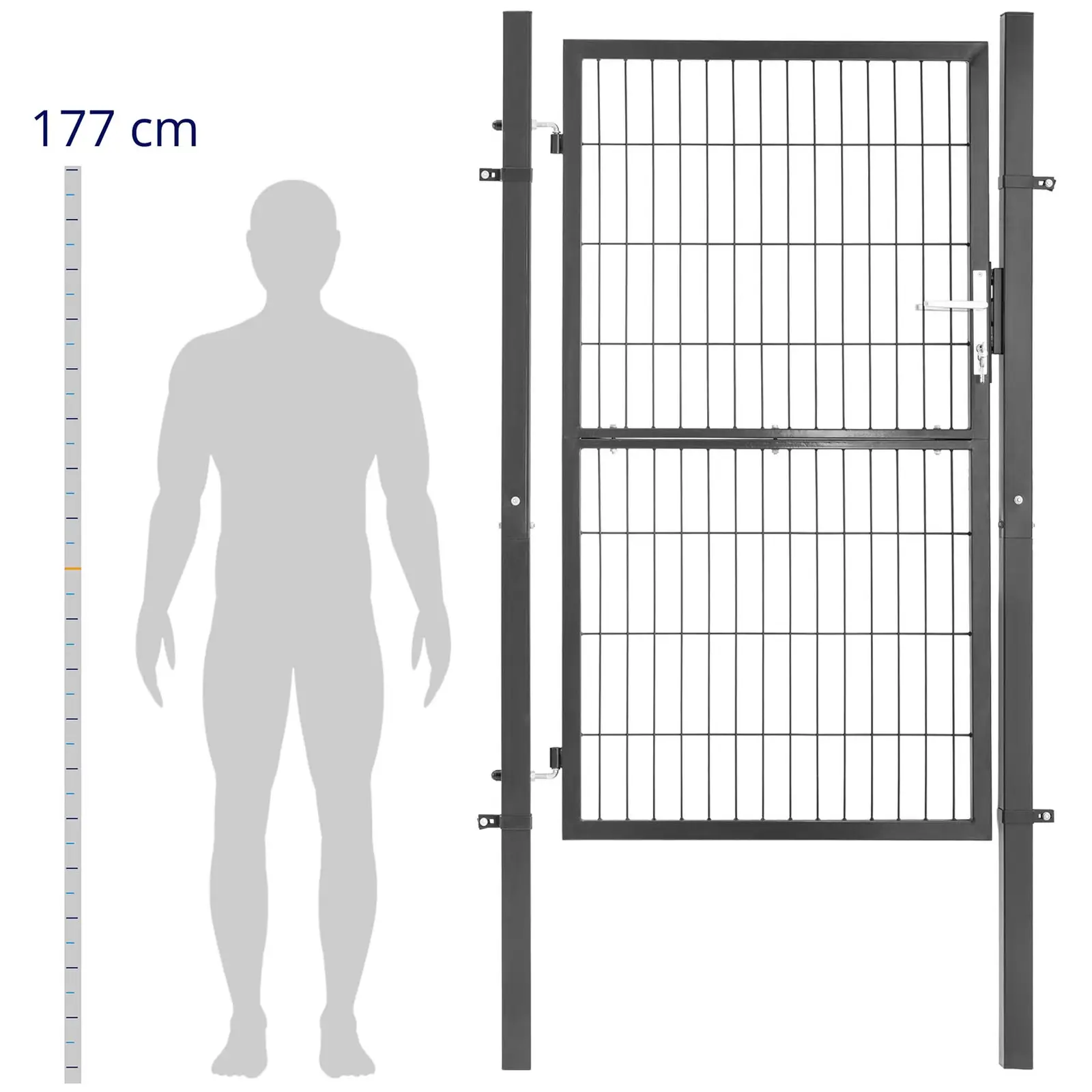 Pihaportti - 105 x 211 cm - teräs (jauhemaalattu)