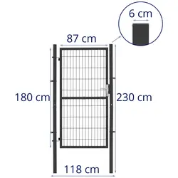 Tuinpoort - 105 x 231 cm - staal (powder coated)
