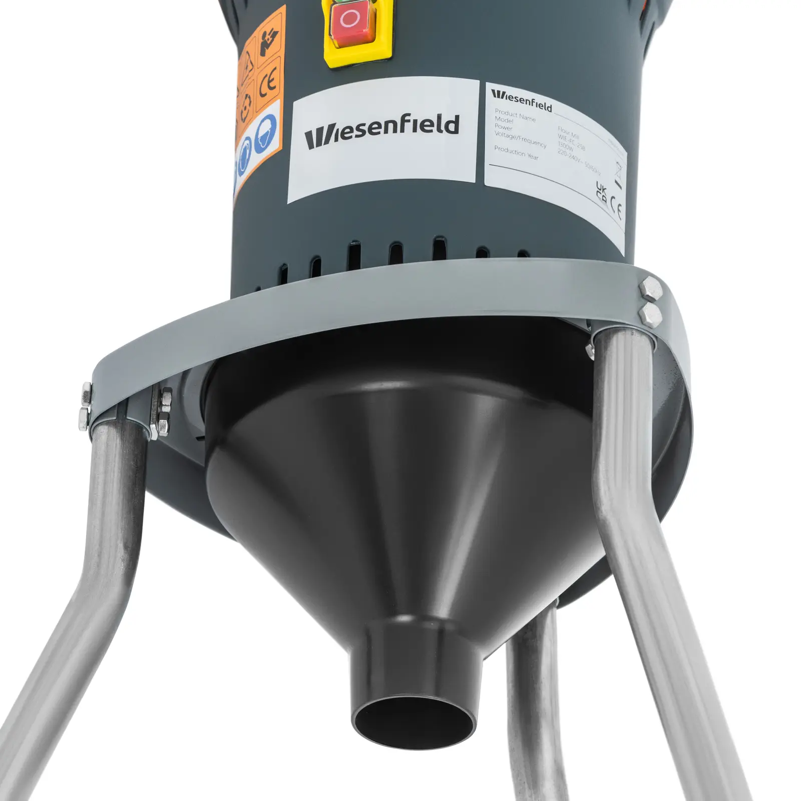 Getreidemühle elektrisch - 300 kg/h - 1300 W - mit Untergestell