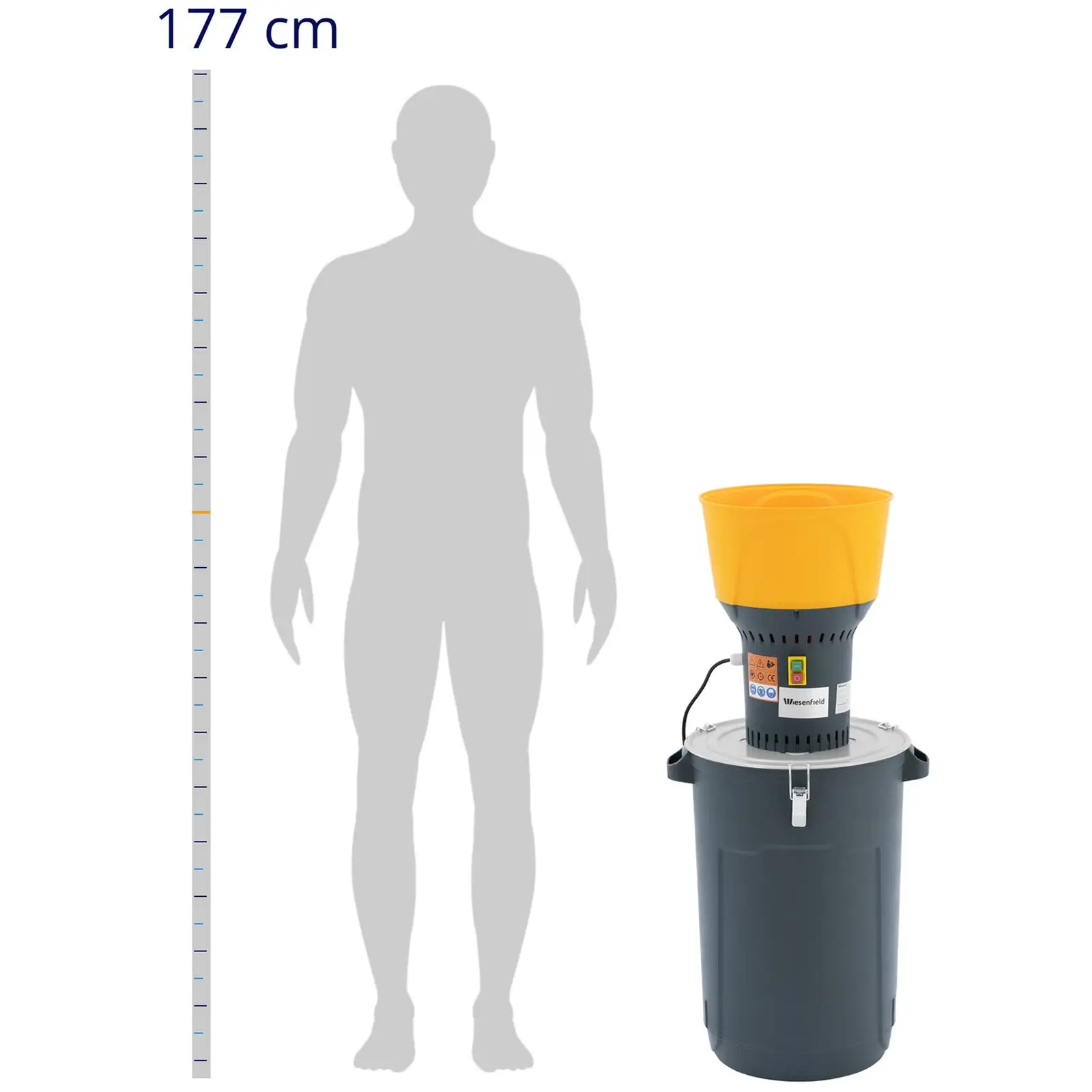 Elektrický mlýnek na obilí - 60 l - 400 kg/h - 1300 W (Objem: 60 l)