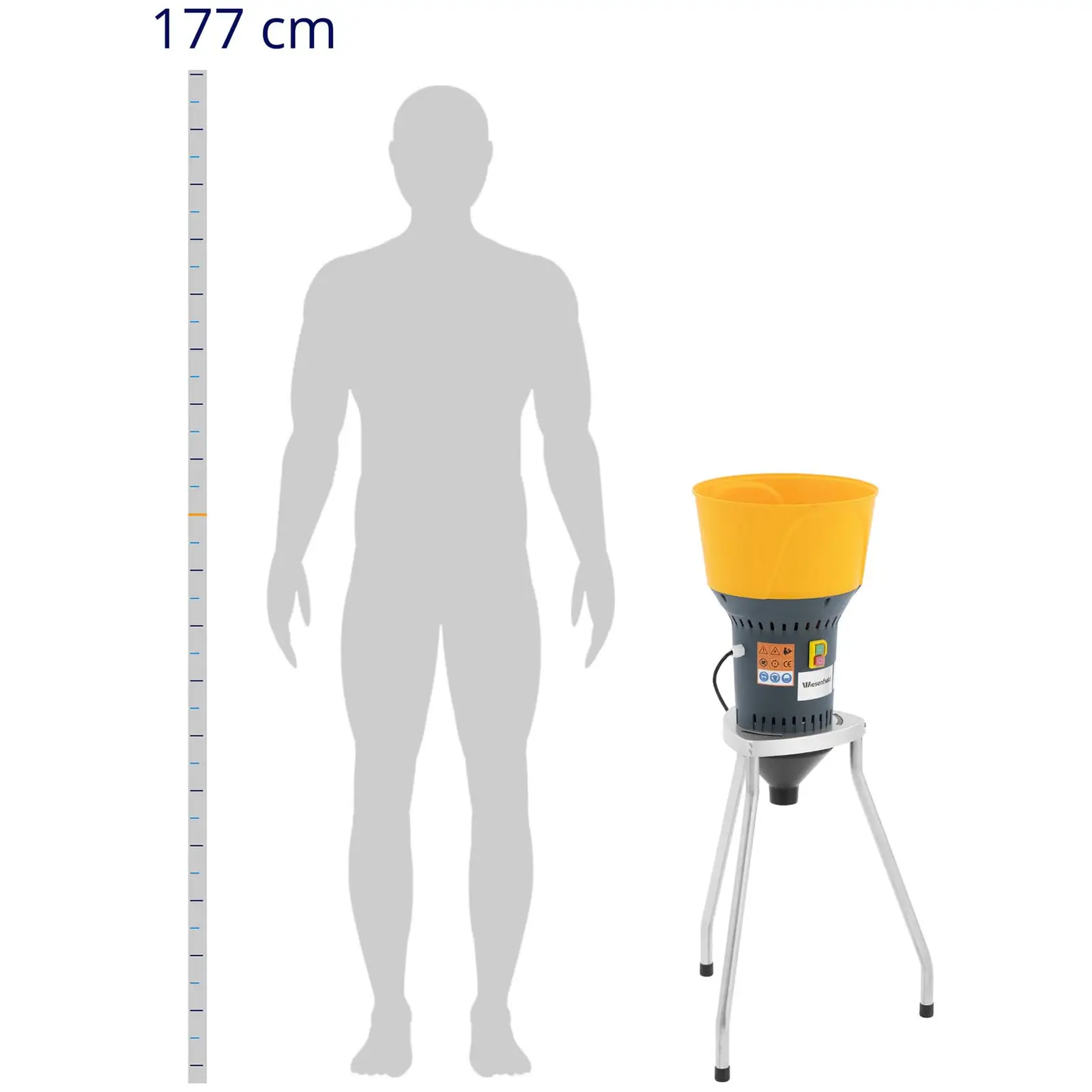 Elettromulino per cereali - 400 kg/h - 1300 W - Con supporto