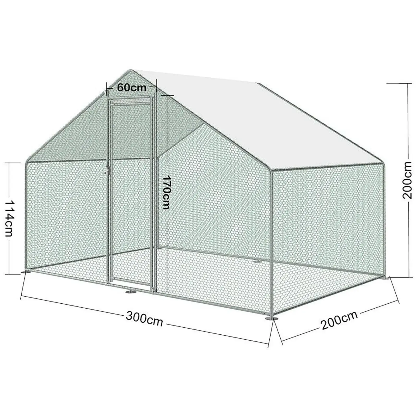 Enclos poule - 309 x 200 x 205 cm