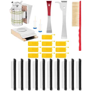 Beekeeping Starter Kit - 26 pcs - smoker - stick chisel - queen cages - insect traps - broom