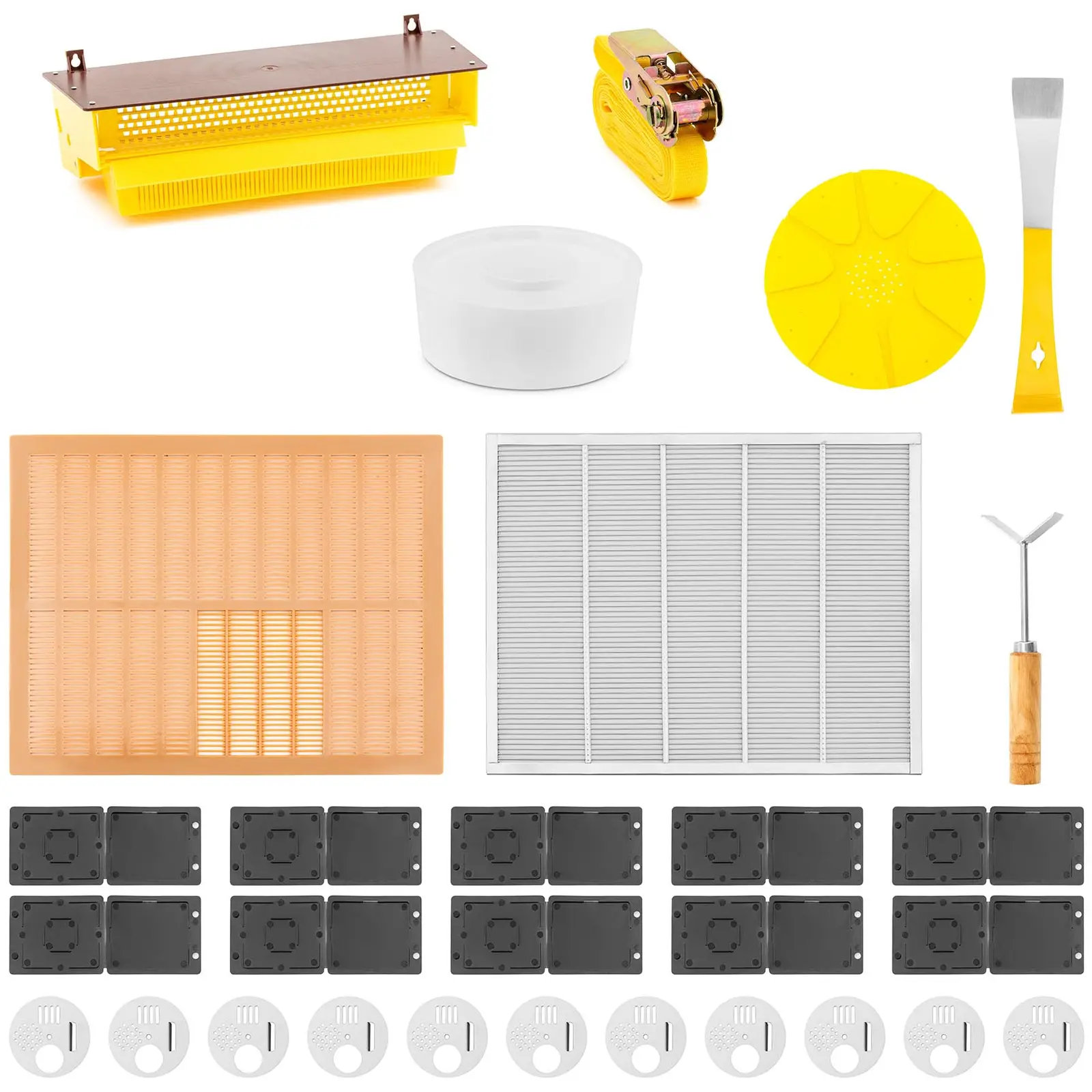 Beekeeping Starter Kit - 28 pcs - stick chisel - hive strap - pollen trap - barrier grid - insect trap