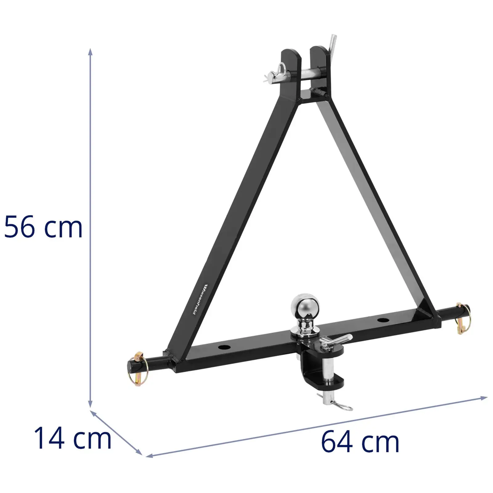 Attelage tracteur - anti-torsion - fixation trois points - 3 trous (Distance: Montage : 506 - 610 mm)
