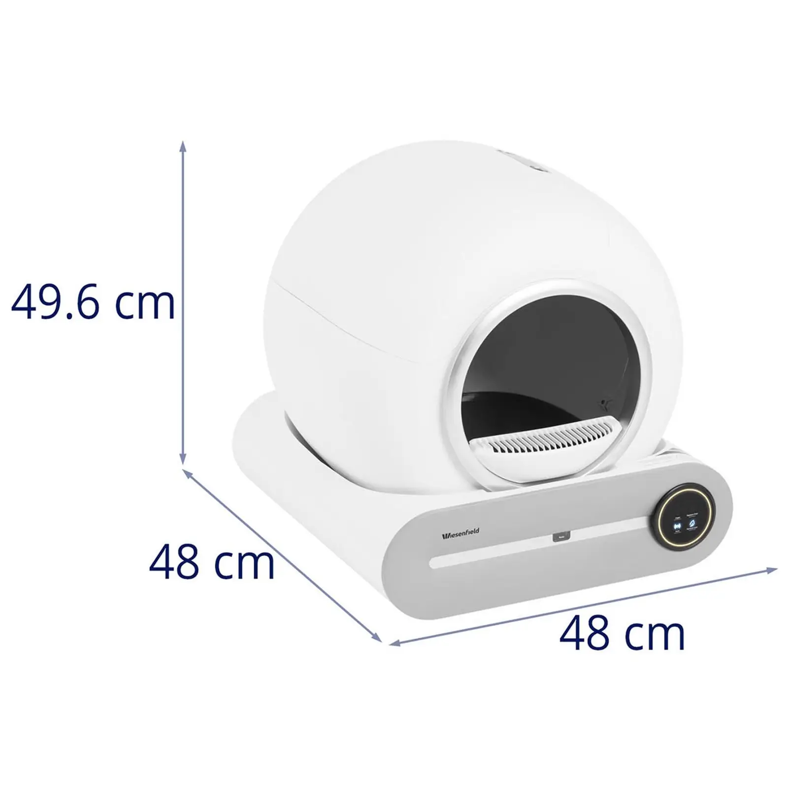 Samočistící záchod pro kočky - ovládání přes aplikaci - otvor Ø 25 cm - plazmová sterilizace (Emitovaný hluk: 35 dB)