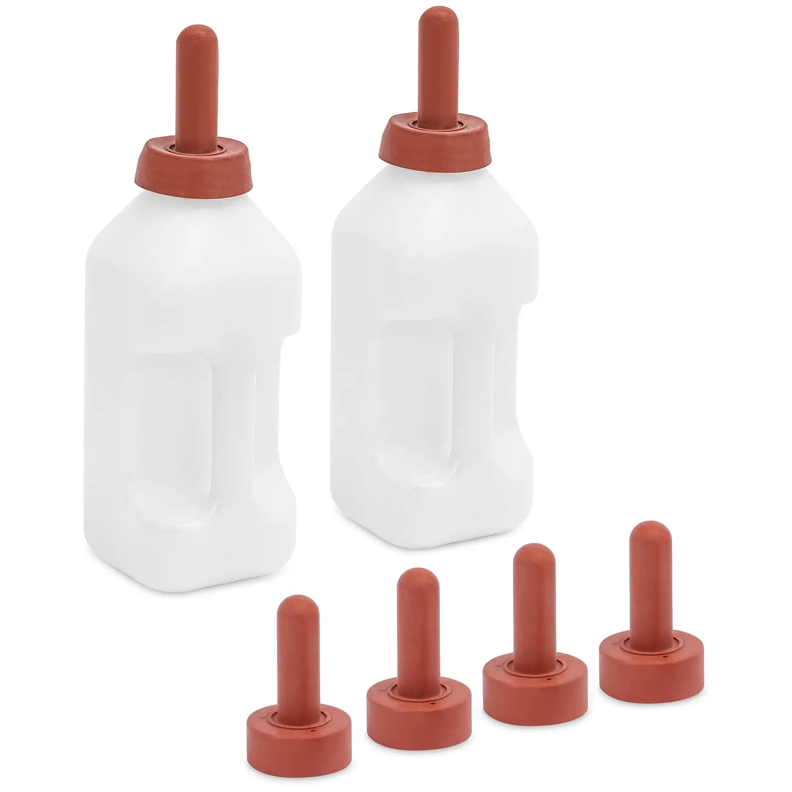 Sutteflaske til kalve - 2 stk. med 2 l hver - inkl. 6 sutter