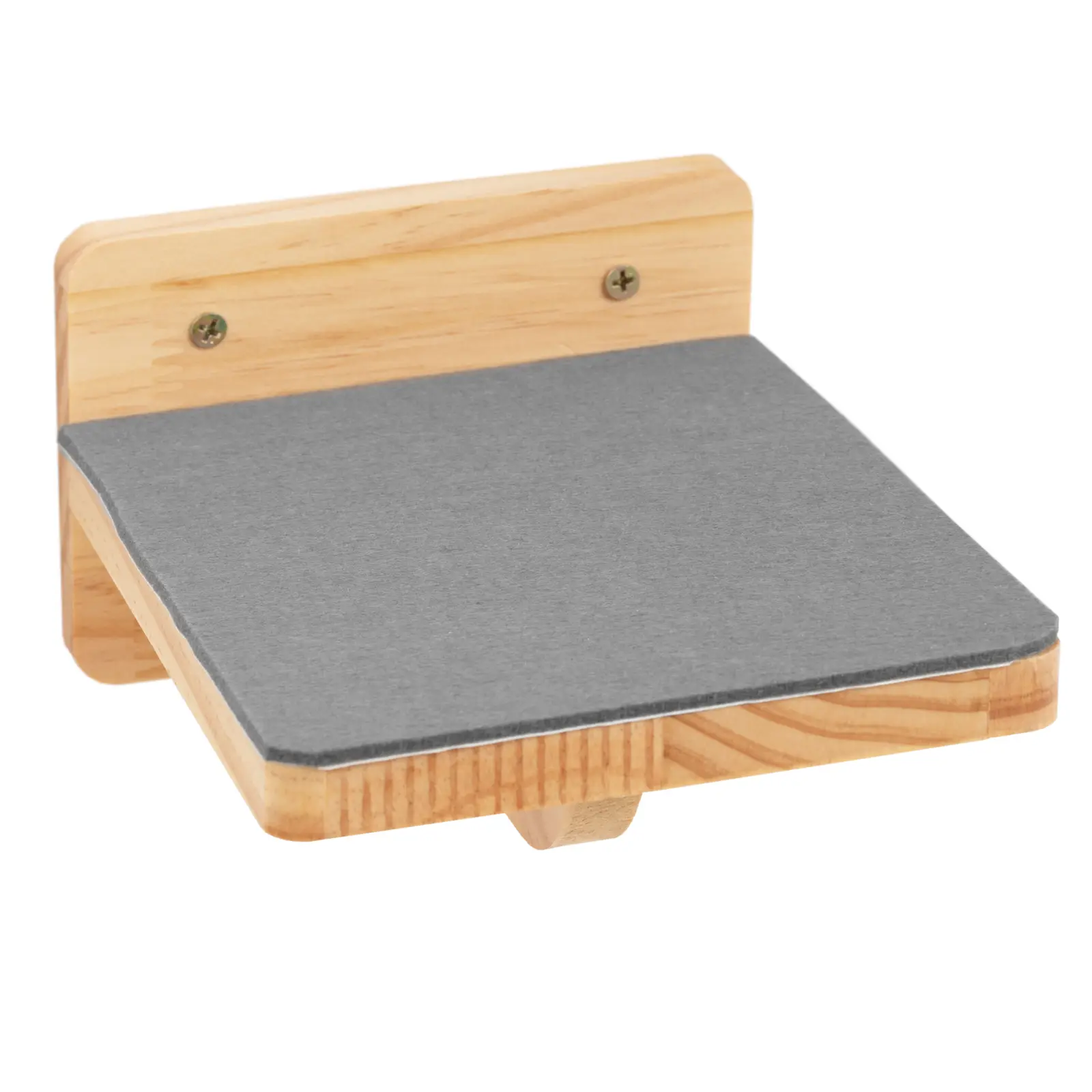 Hangmat voor katten met kattentrap - 2 treden - hout / vilt (Materiaal: Hout)