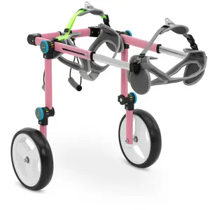 Chariot pour chien handicapé - pour petits chiens - Pattes arrière - Réglable - Cadre en aluminium