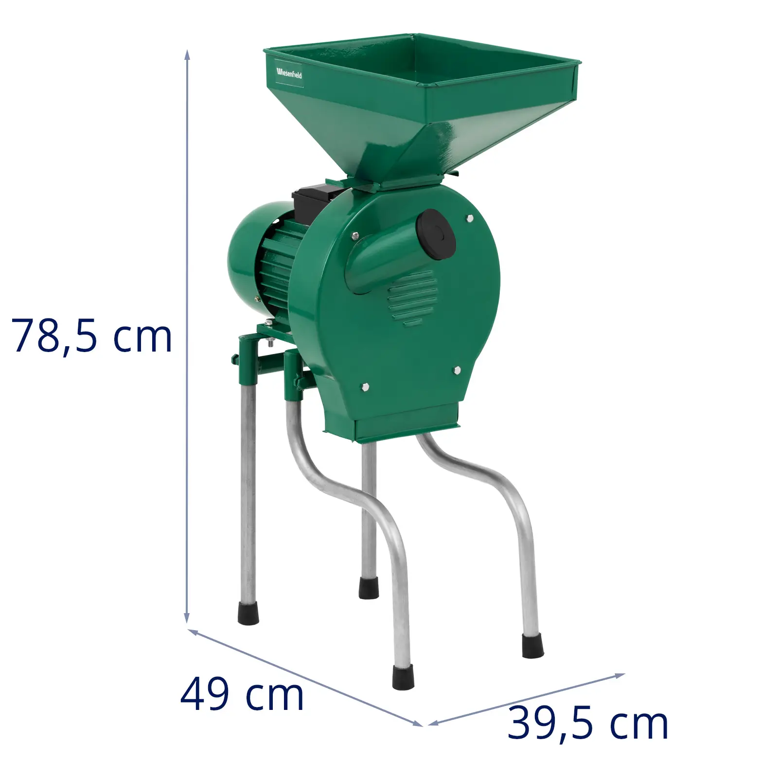 Mlýnek na obilí s podstavcem - 1 100 W - 250 kg/h - 4 velikosti otvorů síta (Průměr: [mm]: 60)