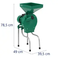Moulin à farine professionnel - avec support - 1100 W - 250 kg/h - 4 tailles de tamis