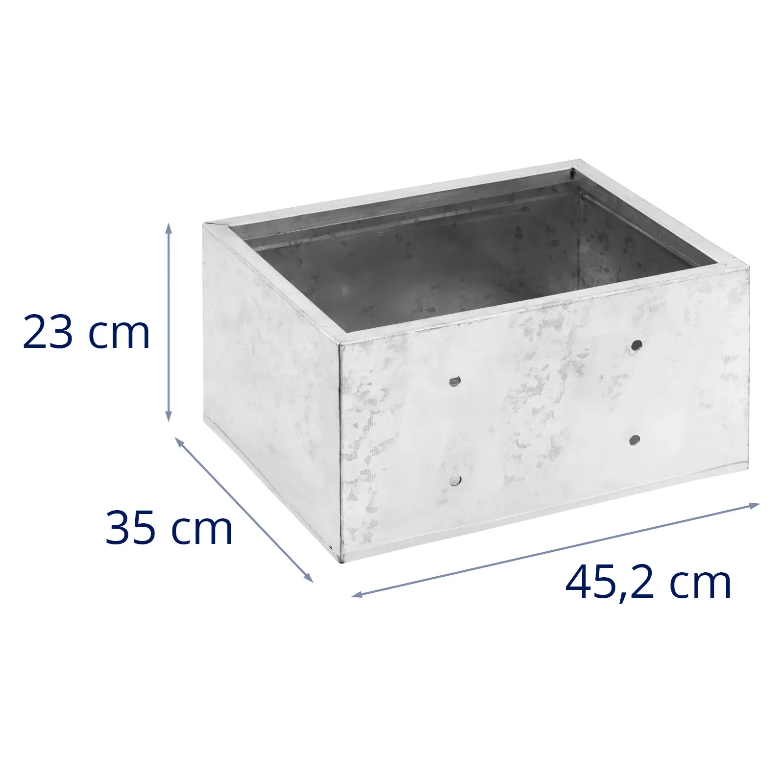 Krmný žlab - 45 x 35 x 23 cm - 36 l - obdélníkový (Tloušťka ocelové desky: 0.8 mm)