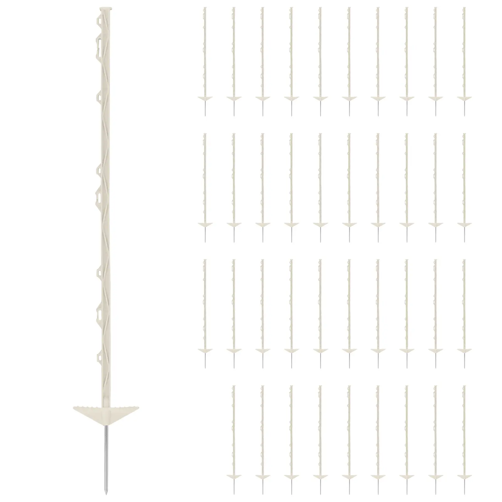 Weidezaun-Pfähle - 103 cm - weiß - 40 Stück