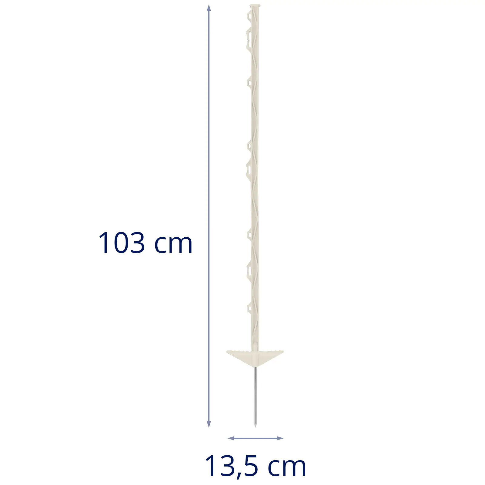 Słupki ogrodzeniowe - 103 cm - białe - 40 sztuk